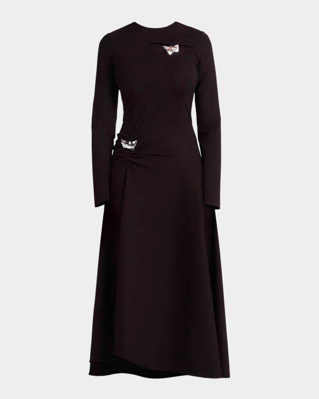 Embellished Double Pinch Midi Dress